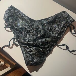 Curvy Beach Spiderweb Holographic Side Tie Bikini Bottoms